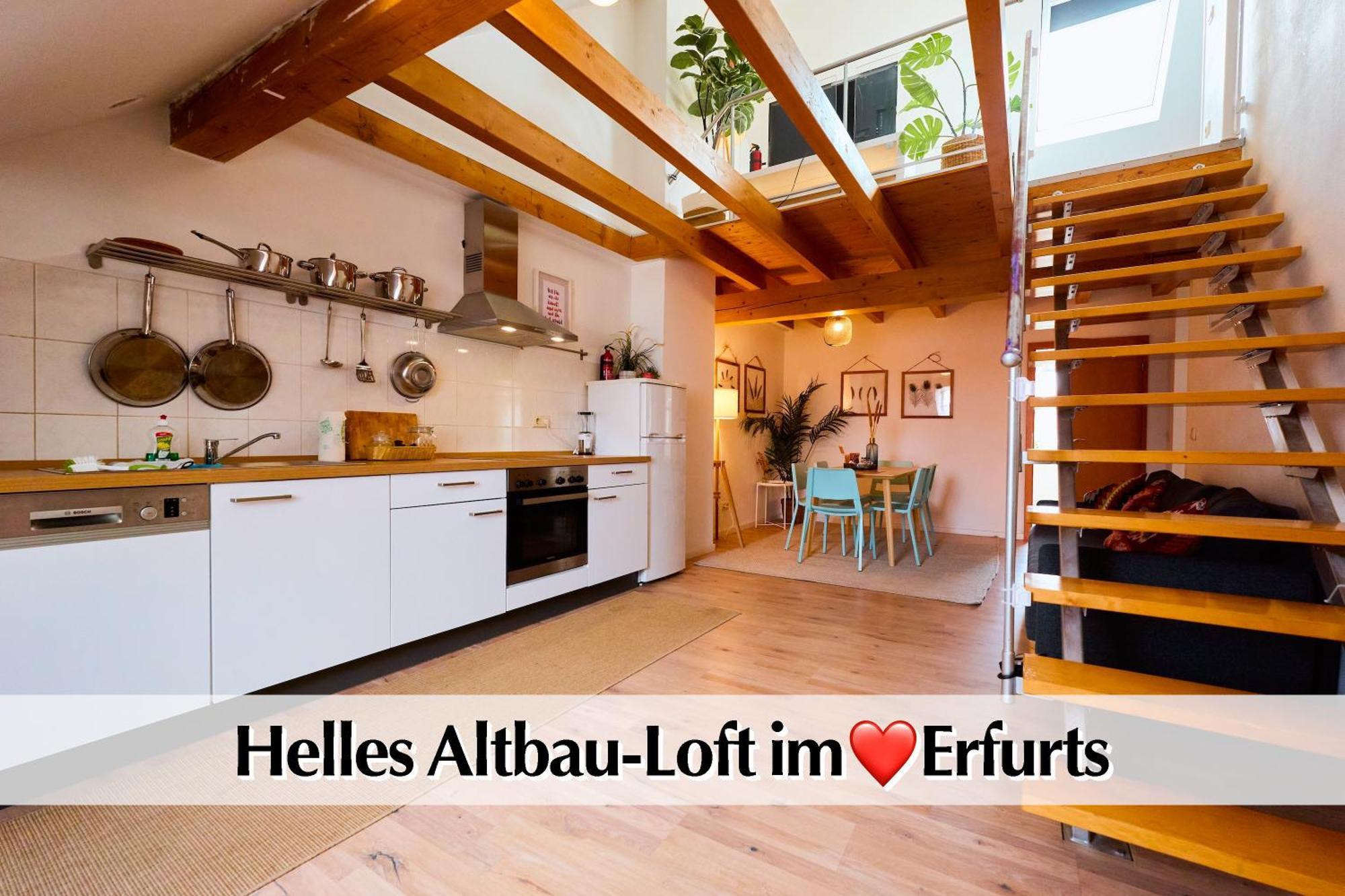 Helle 72Qm Maisonette Wohnung Im Herzen Erfurts Mit Kingsize Bett, Smart-Tv, Etc Exteriör bild